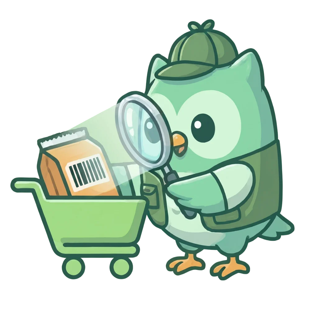 Nebu mascot scanning a barcode